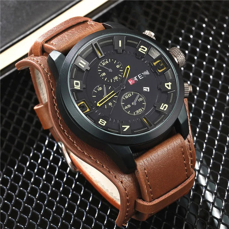 Retro Luxury Men Quartz Watch  - Leather Watch Band Men บทวิจารณ์และราคา