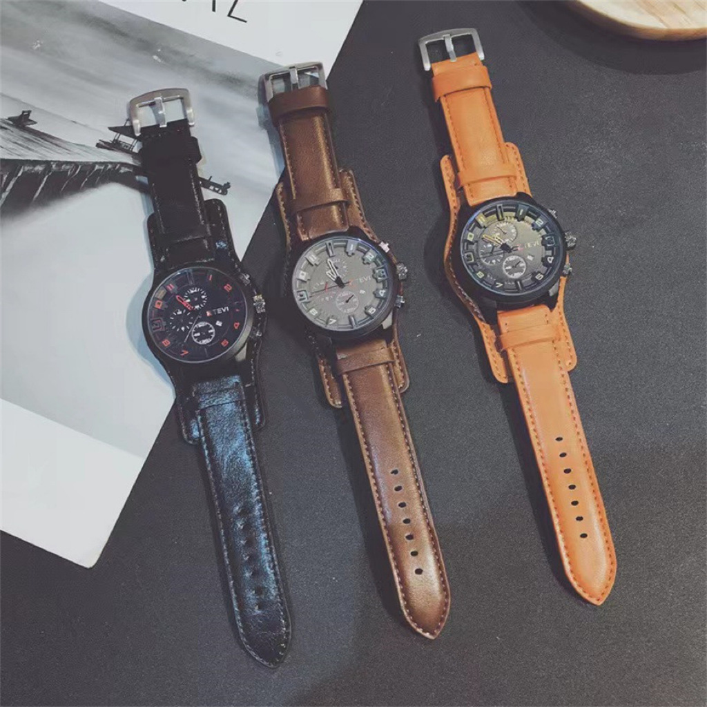 Retro Luxury Men Quartz Watch  - Leather Watch Band Men บทวิจารณ์และราคา
