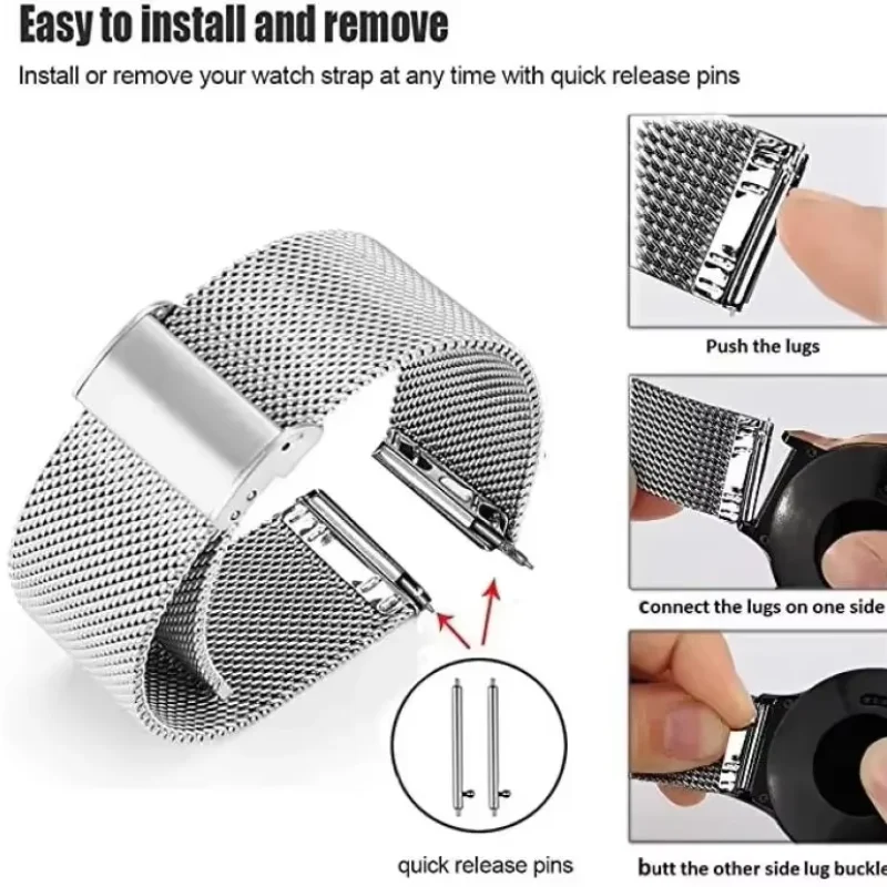 22mm 20mm Mesh Loop For Garmin - Milanese Loop Magnetic บทวิจารณ์และราคา