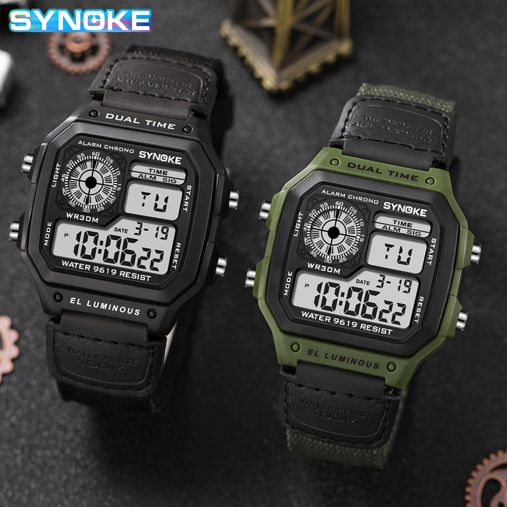 Synoke Outdoor Military Digita - Canvas Strap Watch บทวิจารณ์และราคา
