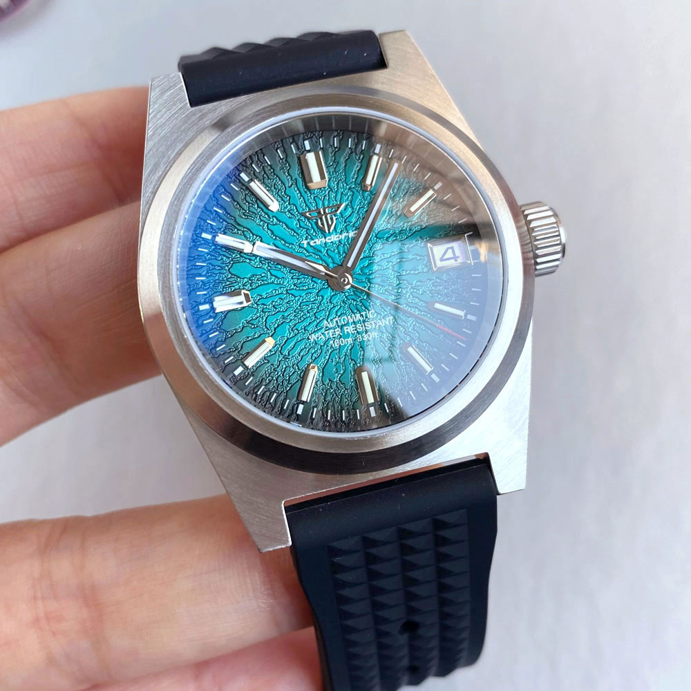 New 38mm Mechanical Watch Men  - Rubber Strap Diver บทวิจารณ์และราคา