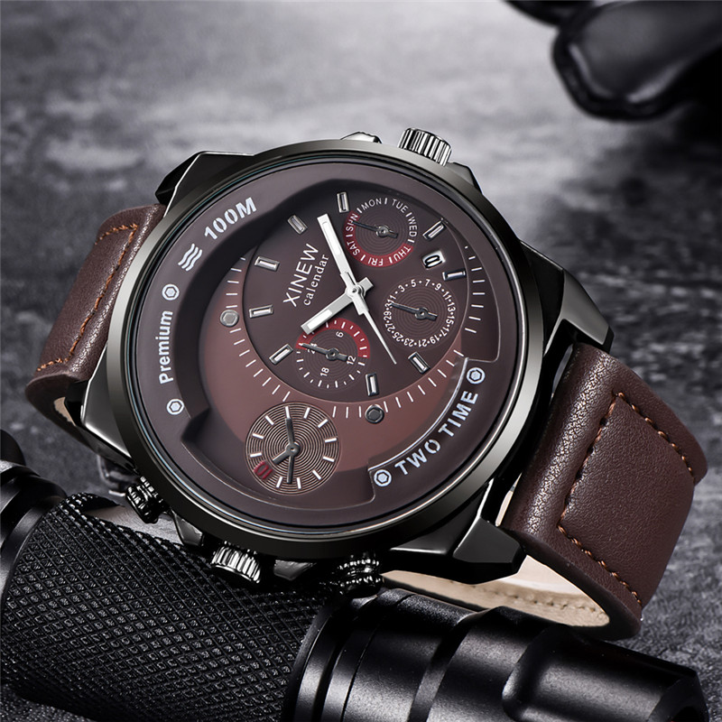 Original XINEW Brand Men Watch - Leather Watch Band Men บทวิจารณ์และราคา