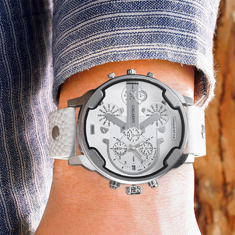 Cagarny Watch 6820 Dual Displa - Leather Watch Band Men บทวิจารณ์และราคา