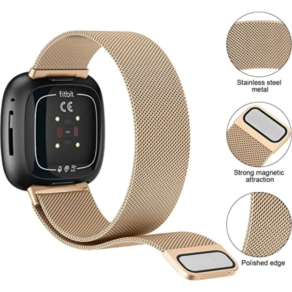 Milanese Strap for Fitbit Vers - Milanese Loop Magnetic บทวิจารณ์และราคา