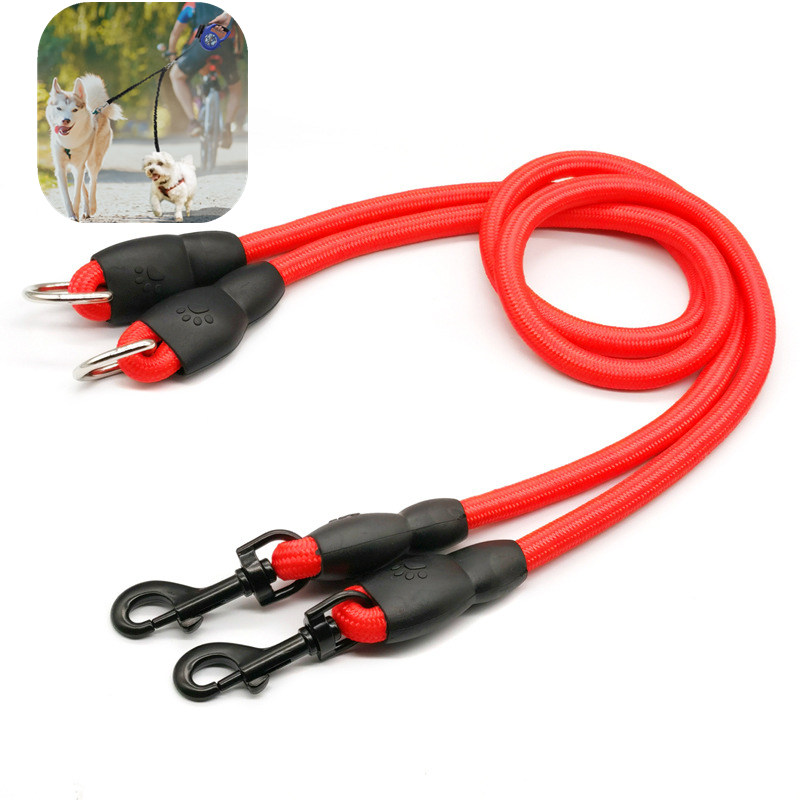 Dog Leash Double Leashes for D - Leather Strap Quick Release บทวิจารณ์และราคา