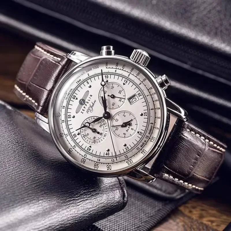 Zeppelin Airship Automatic Dat - Leather Watch Band Men บทวิจารณ์และราคา