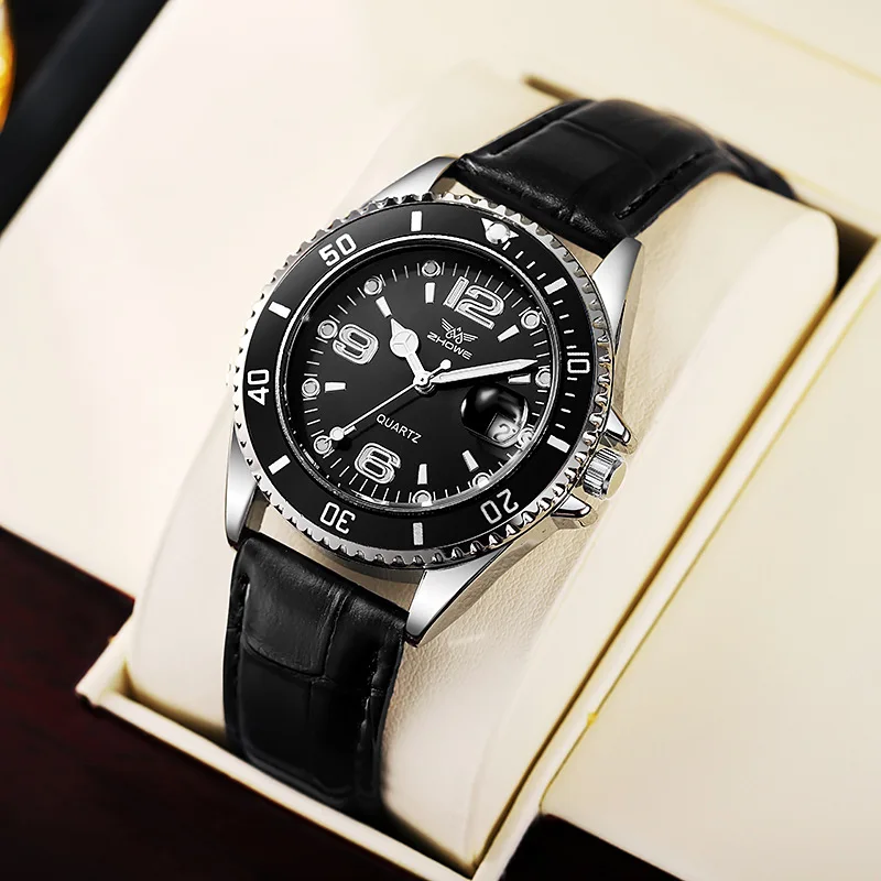 Fashion Leather Strap Men Busi - Leather Watch Band Men บทวิจารณ์และราคา