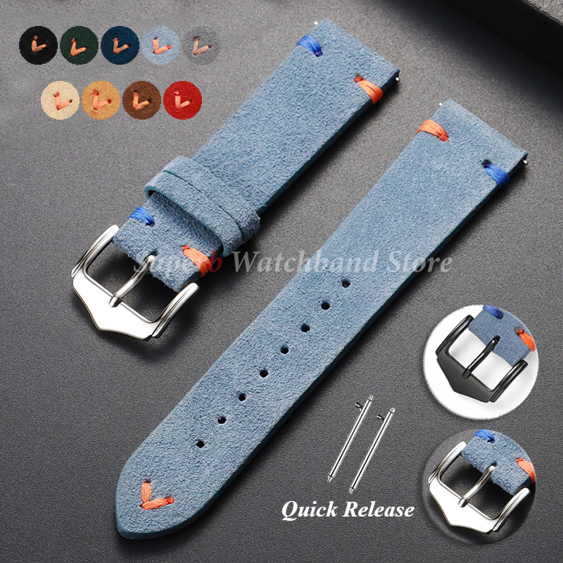Suede Leather Watch Strap 18mm - Suede Strap Watch บทวิจารณ์และราคา
