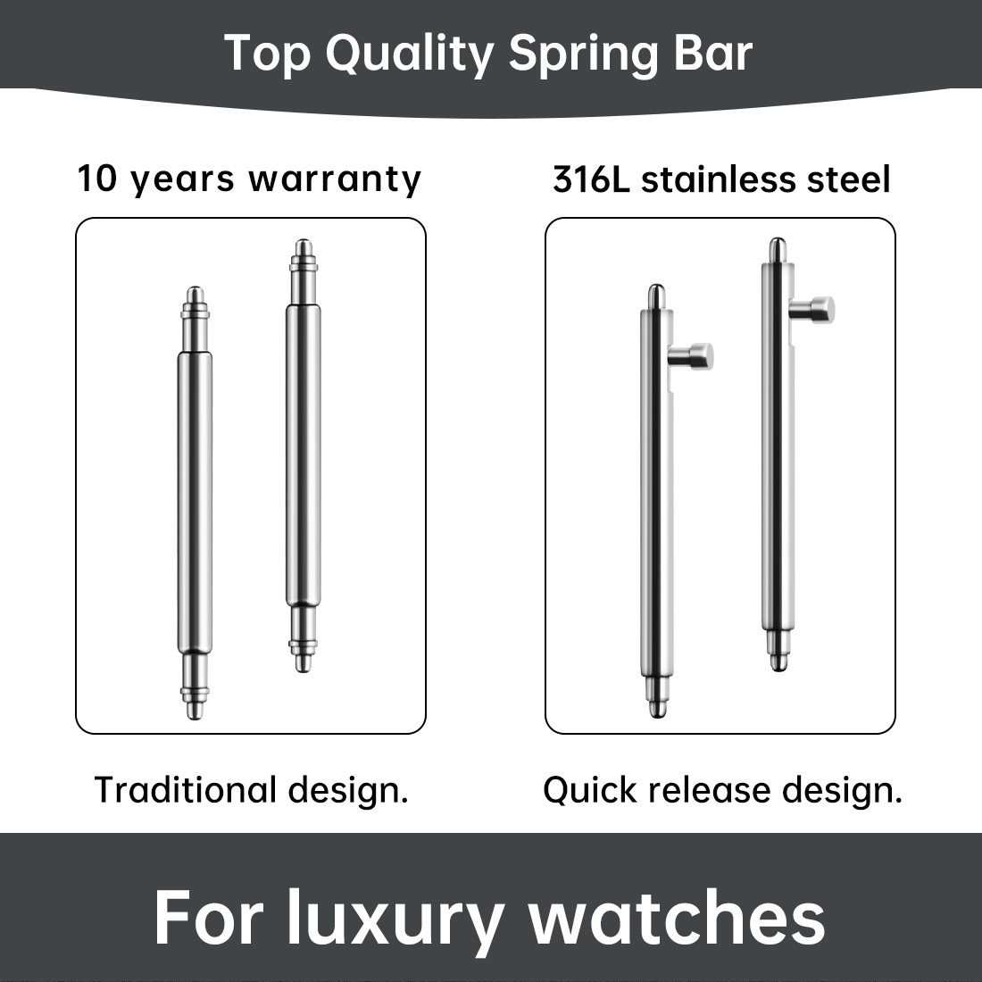 Maikes 316L Stainless Steel Qu - Leather Strap Quick Release บทวิจารณ์และราคา