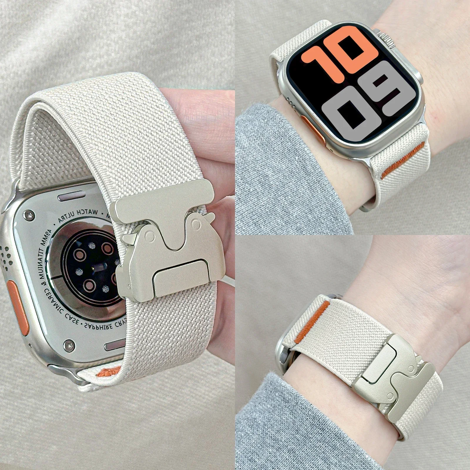 Nylon Strap for Apple Watch ba - Parachute Strap Elastic บทวิจารณ์และราคา