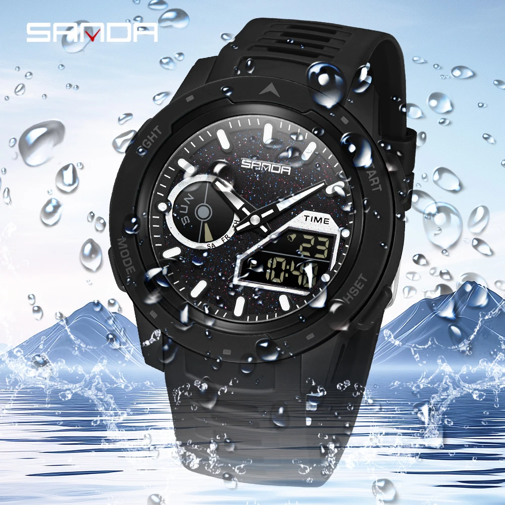 SANDA new men's fluorescent wa - Rubber Strap Diver บทวิจารณ์และราคา