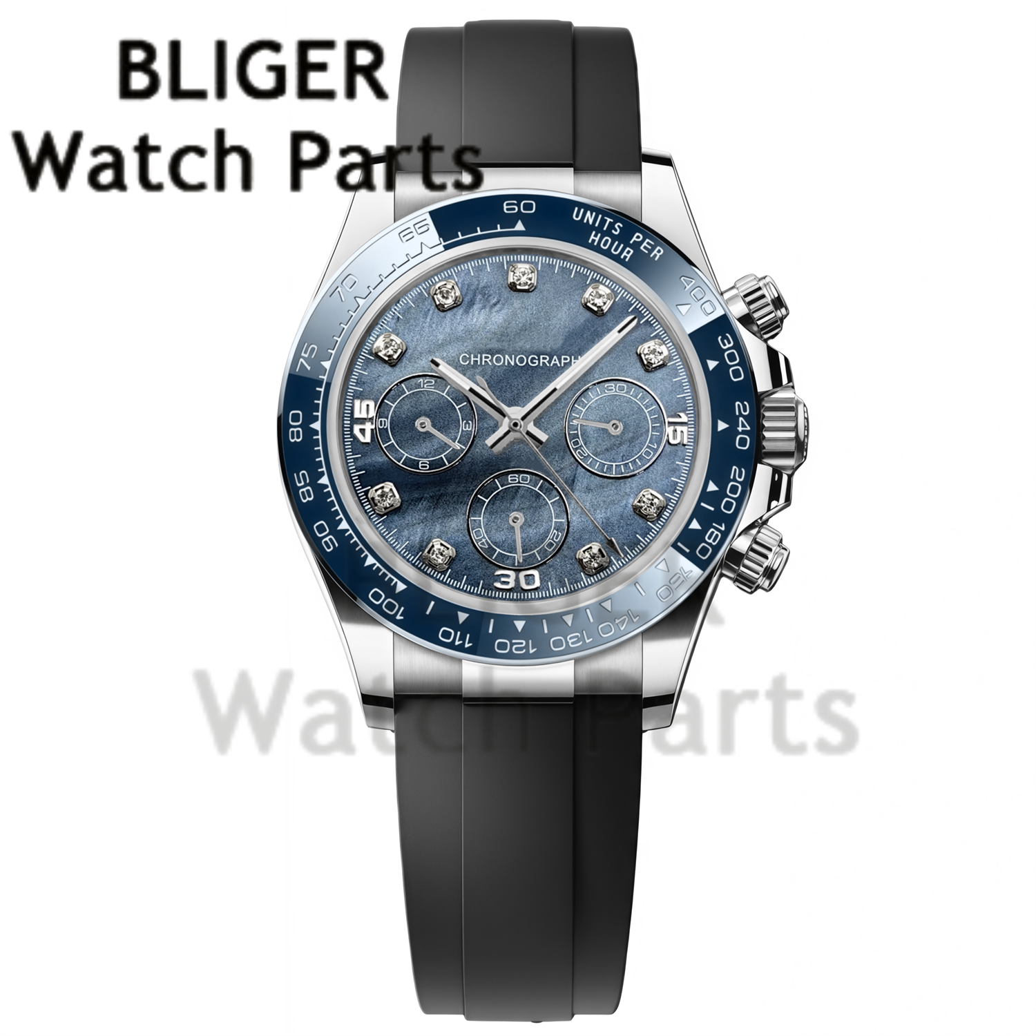 BLIGER 39MM Men's Quartz Chron - Rubber Strap Diver บทวิจารณ์และราคา