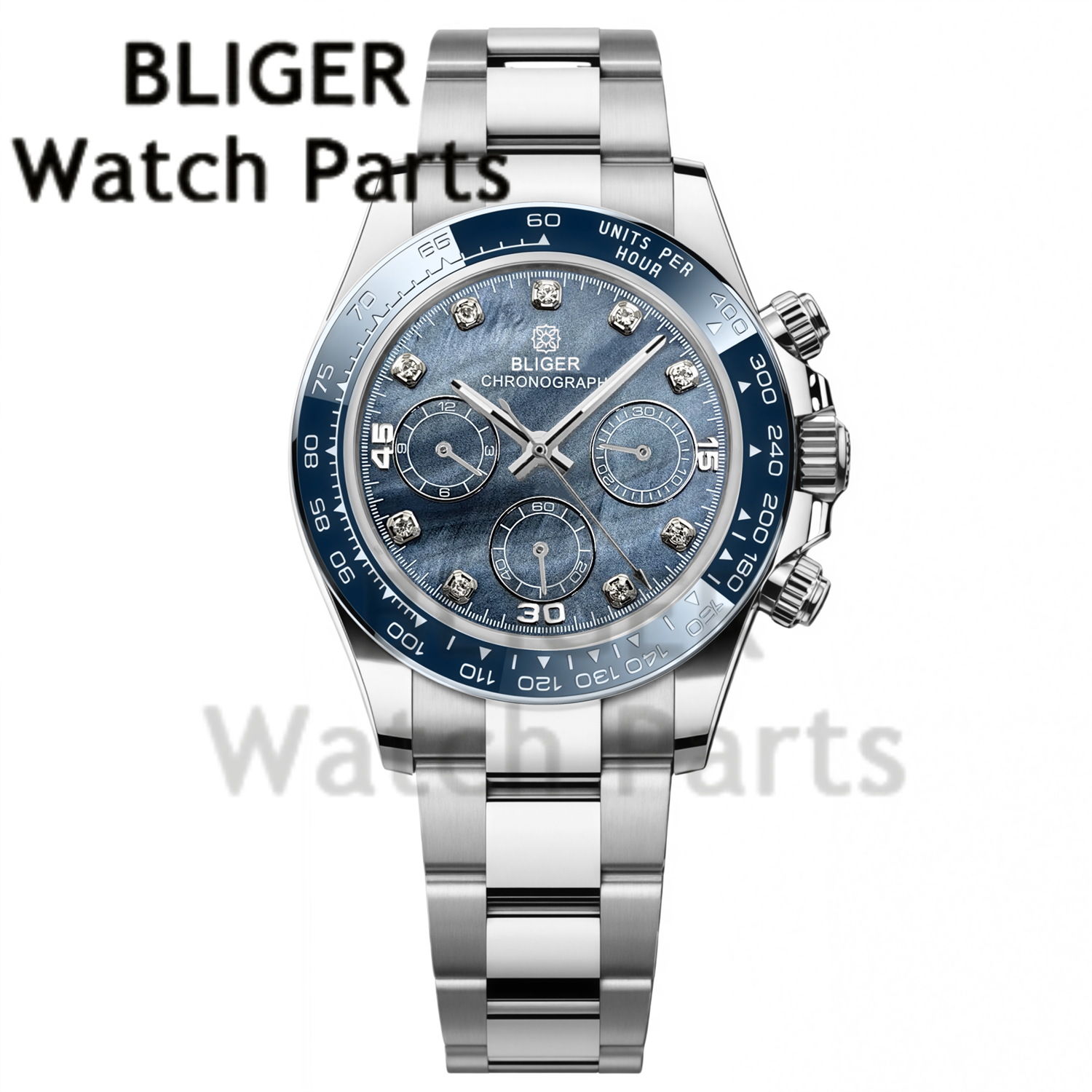 BLIGER 39MM Men's Quartz Chron - Rubber Strap Diver บทวิจารณ์และราคา