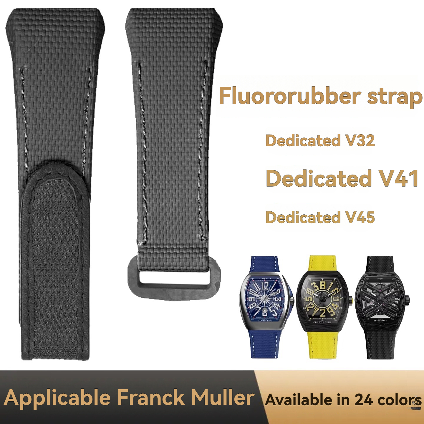 For Franck Muller V45 Fluororu - Leather Strap Quick Release บทวิจารณ์และราคา