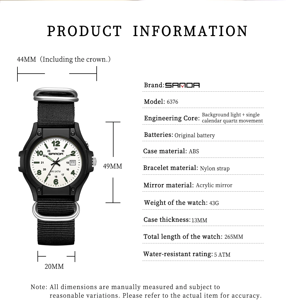 SANDA 6376 Fashion Men's Sport - Tropic Strap Vintage บทวิจารณ์และราคา