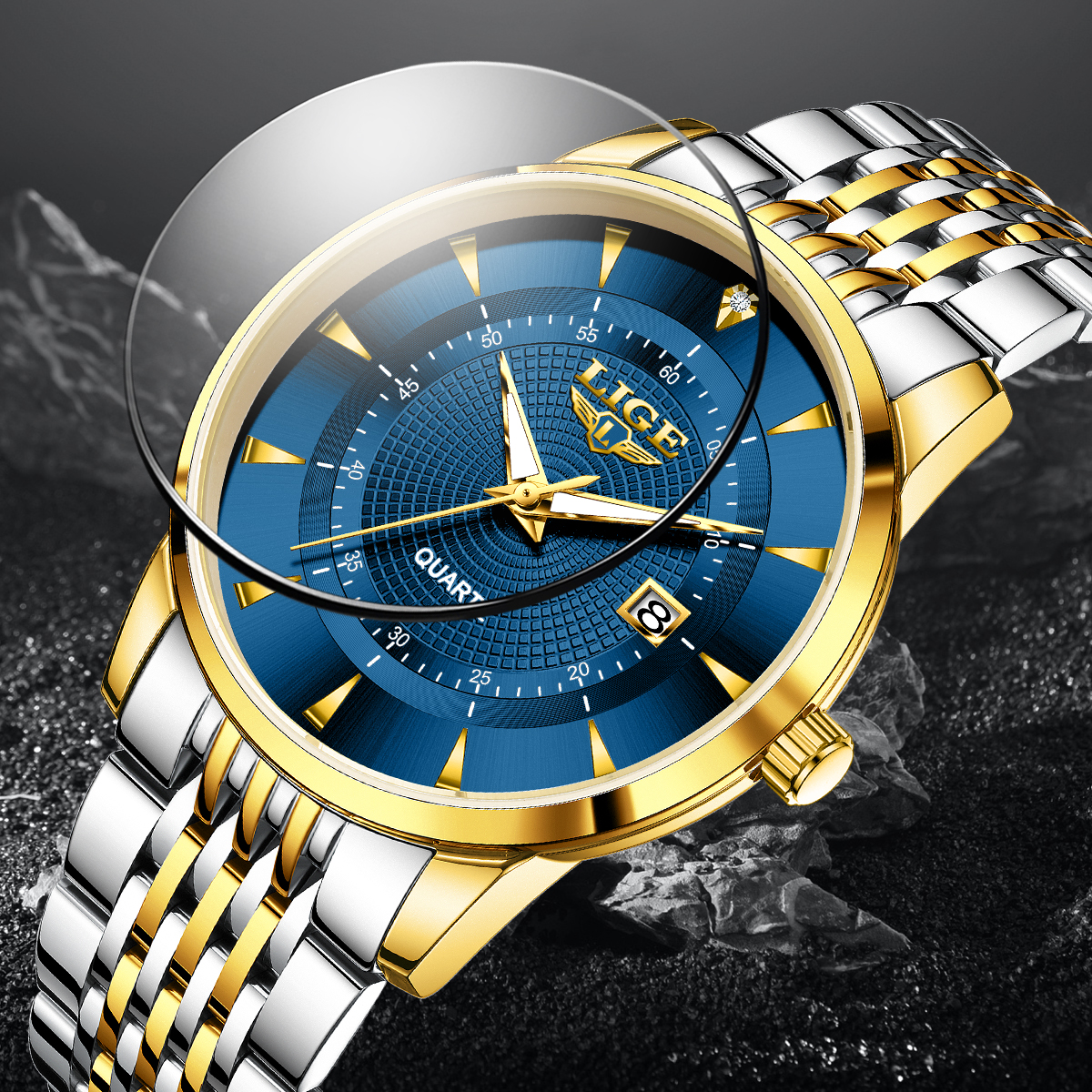 LIGE New 2026 Luxury Man Watch - Stainless Bracelet Diver บทวิจารณ์และราคา