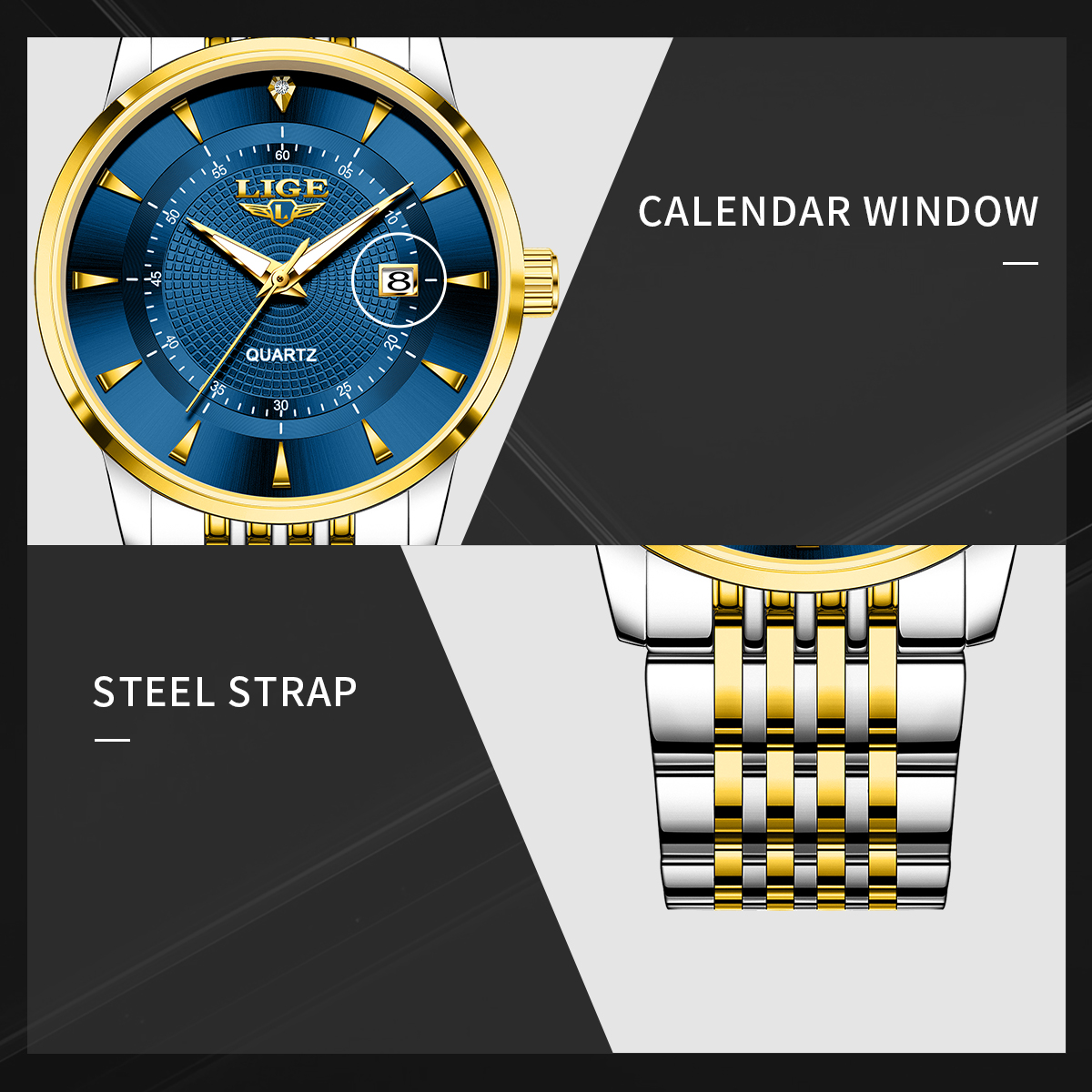 LIGE New 2026 Luxury Man Watch - Stainless Bracelet Diver บทวิจารณ์และราคา