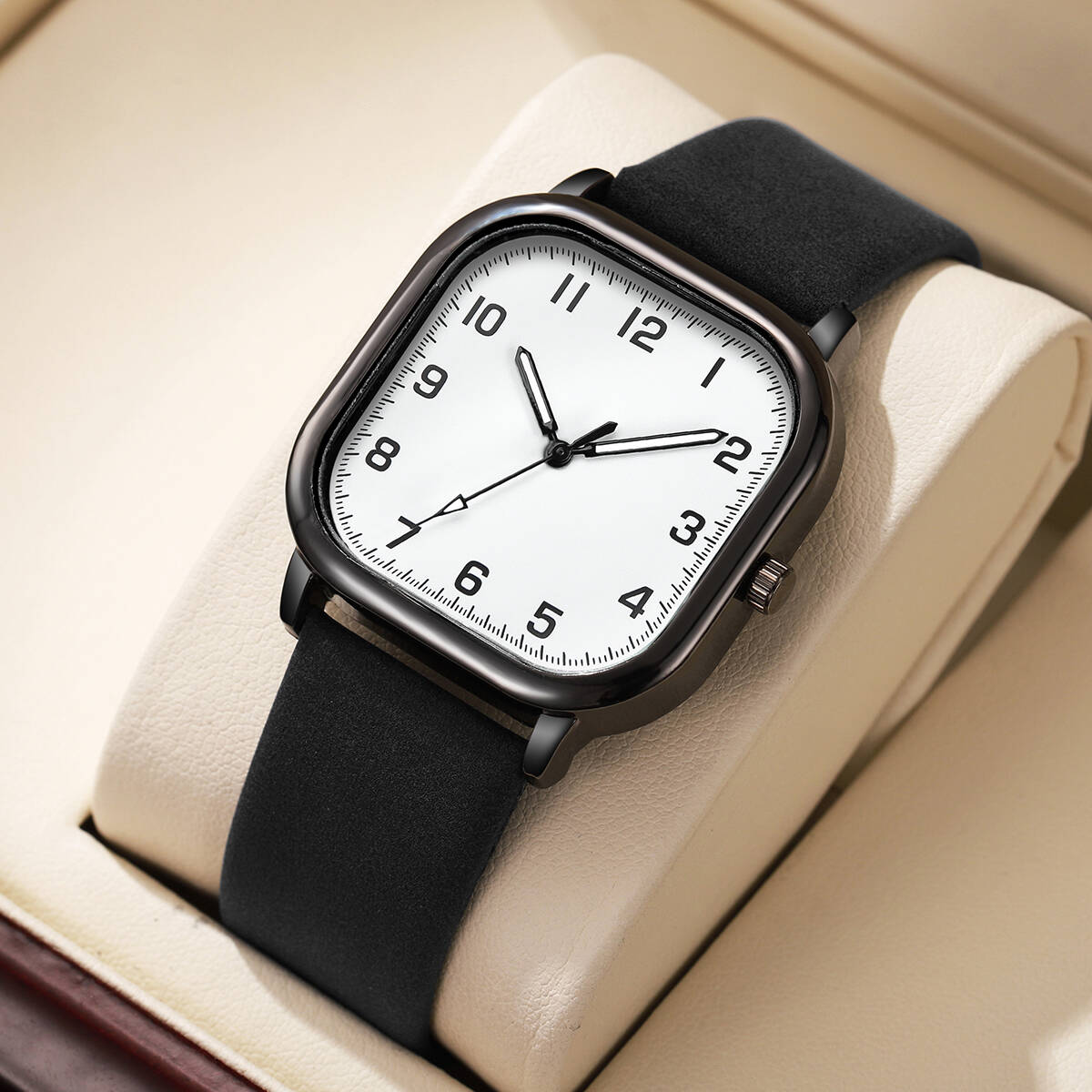 Fashion Square Men Watches Sim - Leather Watch Band Men บทวิจารณ์และราคา