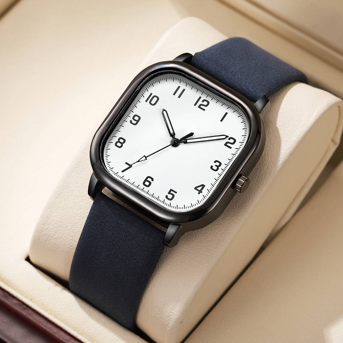 Fashion Square Men Watches Sim - Leather Watch Band Men บทวิจารณ์และราคา