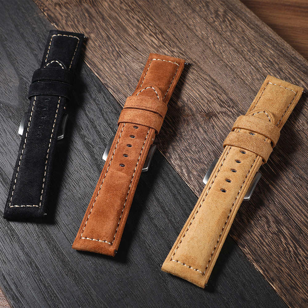Genuine Suede Watch Strap 22mm - Suede Strap Watch บทวิจารณ์และราคา