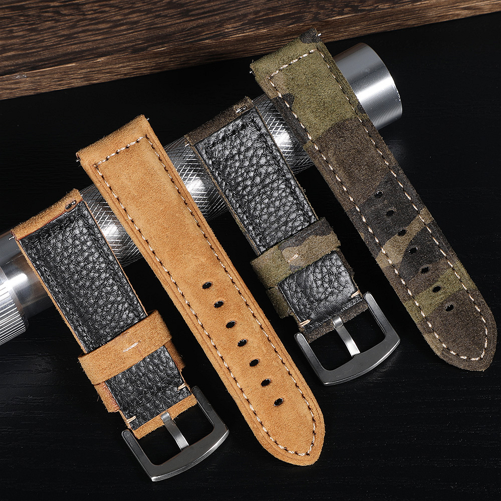 Genuine Suede Watch Strap 22mm - Suede Strap Watch บทวิจารณ์และราคา