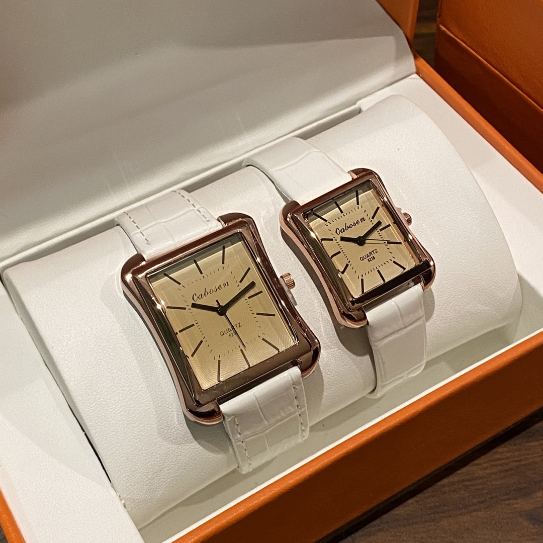 Couple Watch Quartz Movement B - Leather Watch Band Men บทวิจารณ์และราคา