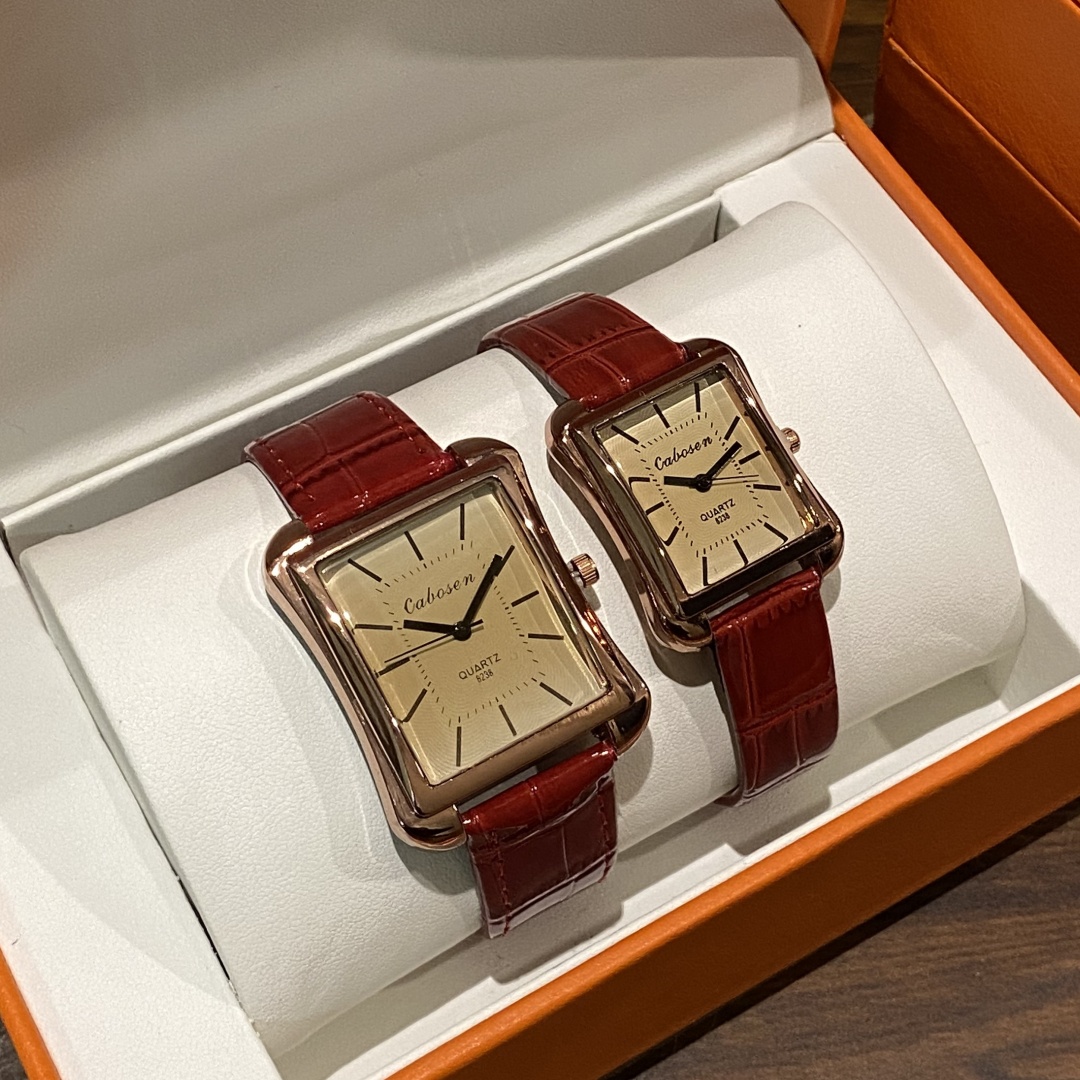 Couple Watch Quartz Movement B - Leather Watch Band Men บทวิจารณ์และราคา