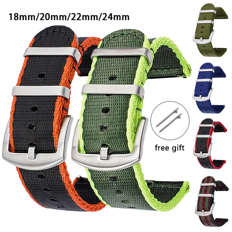 18/20/22/24mm Nylon Strap Men  - Canvas Strap Watch บทวิจารณ์และราคา