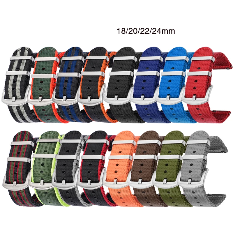 18/20/22/24mm Nylon Strap Men  - Canvas Strap Watch บทวิจารณ์และราคา