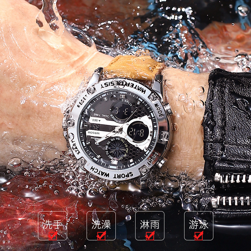 Fashion Men’s Big Face Quartz  - Leather Watch Band Men บทวิจารณ์และราคา