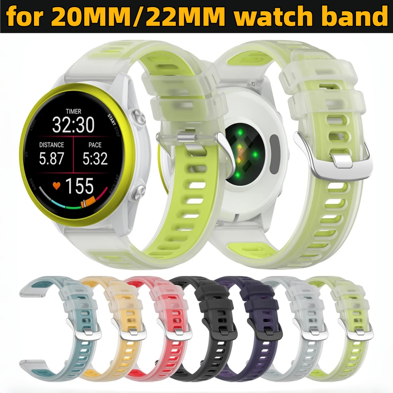 22mm 20mm Transparent Two-Tone - Silicone Watch Band 22Mm บทวิจารณ์และราคา