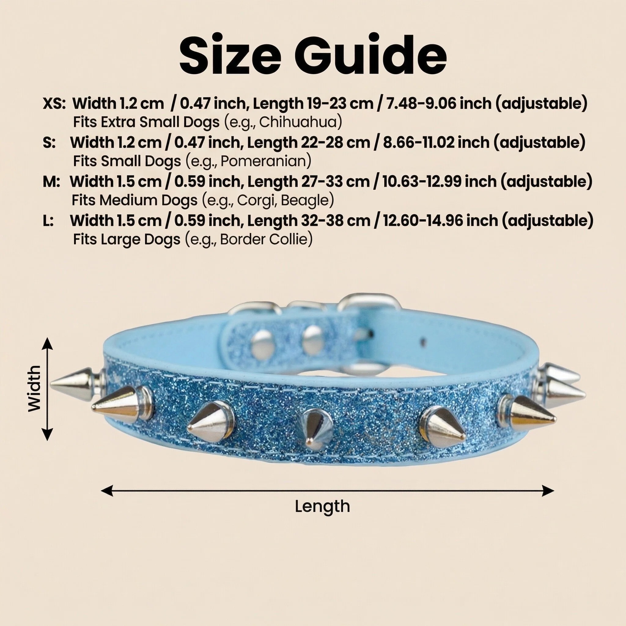 Punk Style Rivet Pet Collar Le - Leather Strap Quick Release บทวิจารณ์และราคา