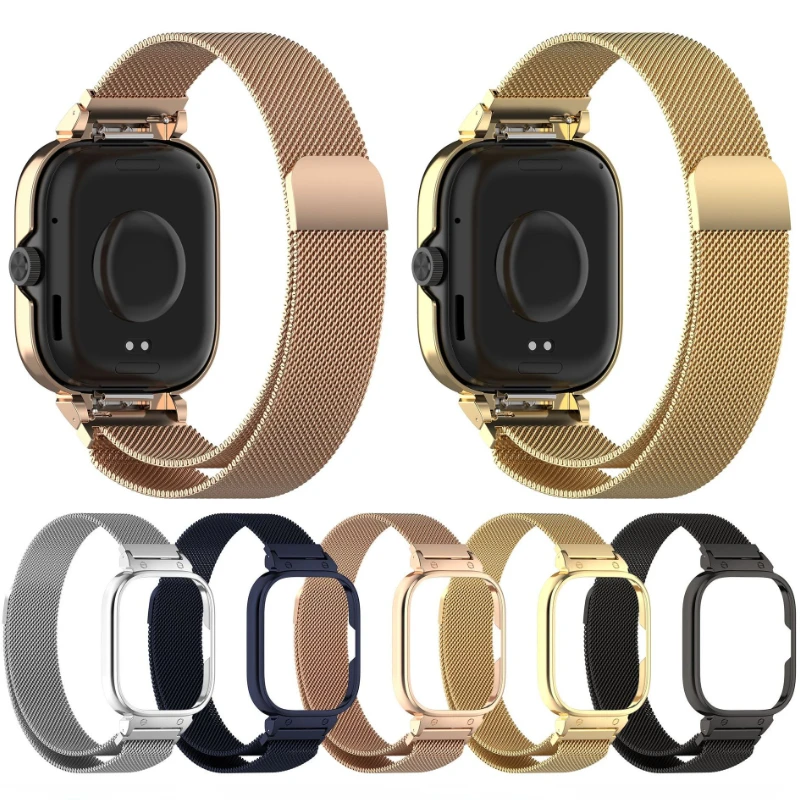 Metal Case+Milanese Loop Strap - Milanese Loop Magnetic บทวิจารณ์และราคา