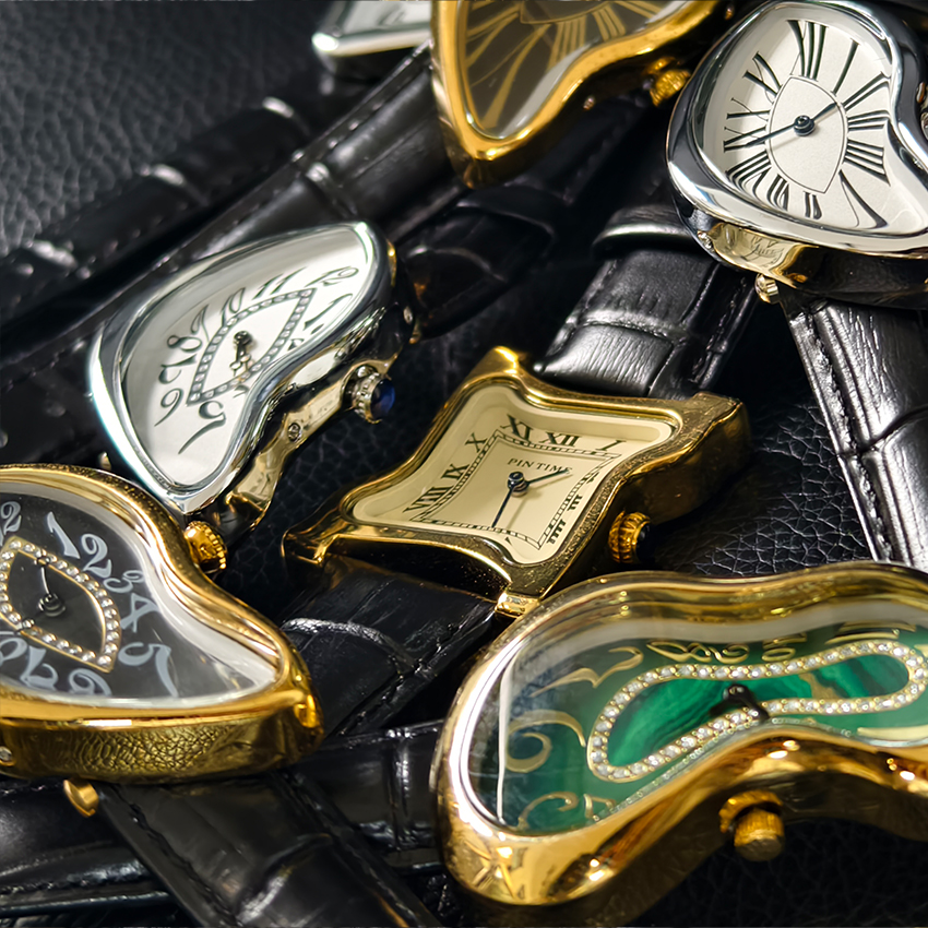 Surrealist Art Melting Clock W - Leather Watch Band Men บทวิจารณ์และราคา