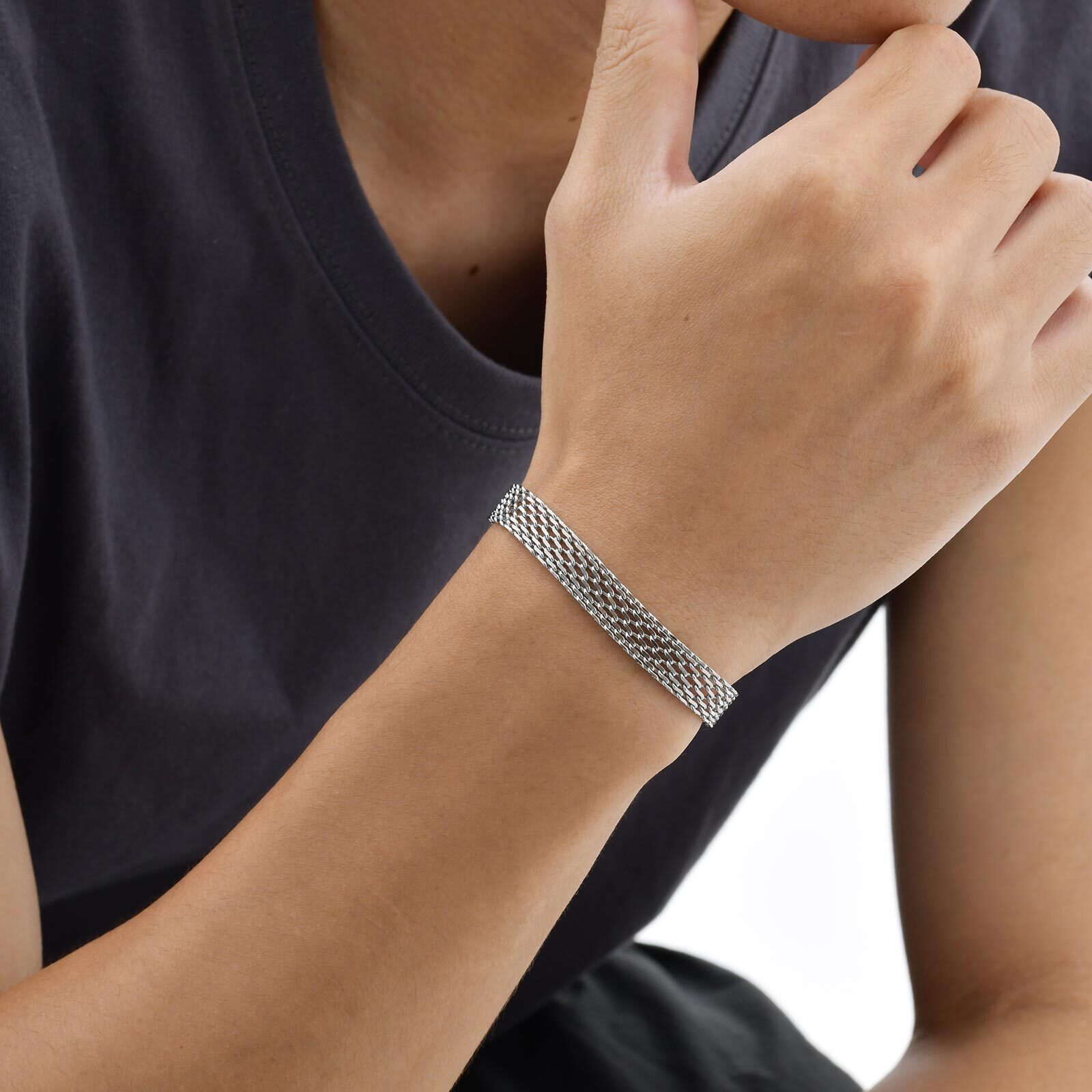 3/8mm Mesh Strap Chain Bracele - Mesh Strap Metal บทวิจารณ์และราคา