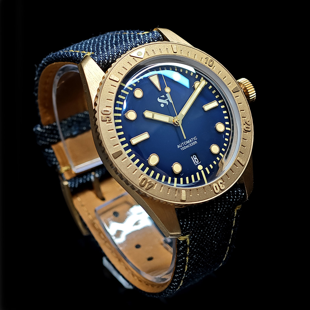 42mm Bronze Mens Watch Mechani - Canvas Strap Watch บทวิจารณ์และราคา
