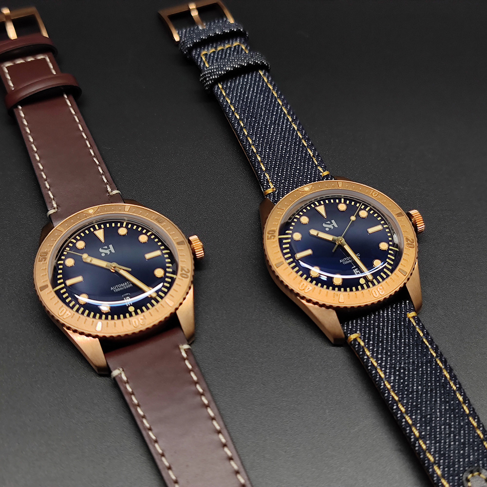 42mm Bronze Mens Watch Mechani - Canvas Strap Watch บทวิจารณ์และราคา