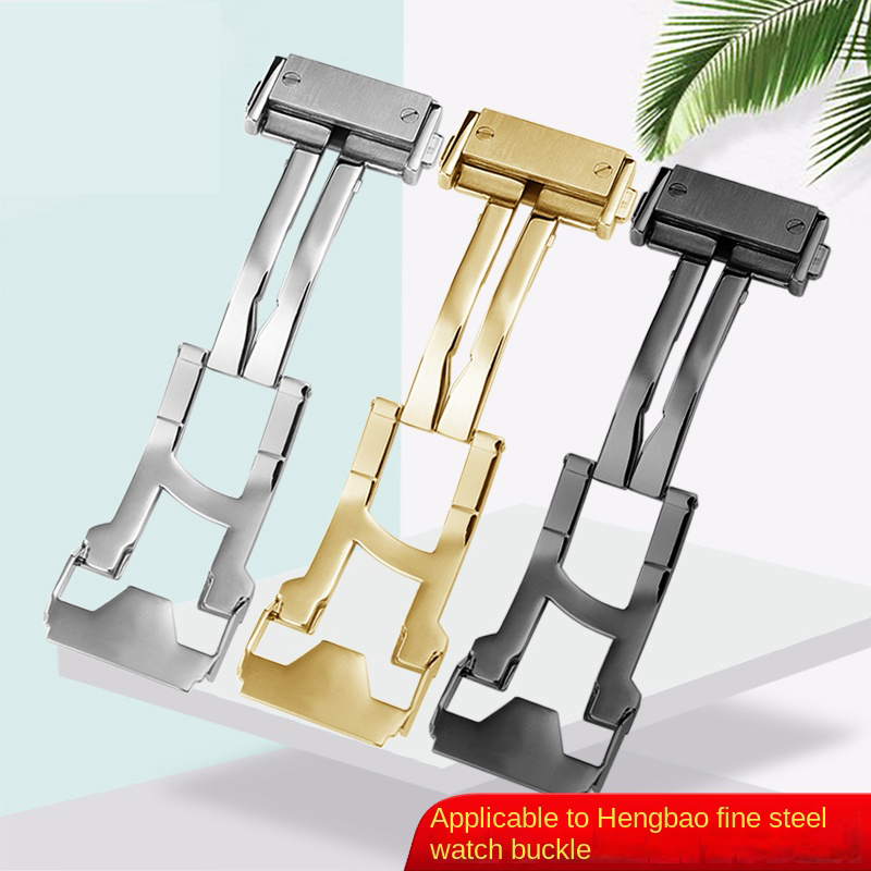 18 22mm Solid Stainless Steel  - Leather Watch Band Men บทวิจารณ์และราคา