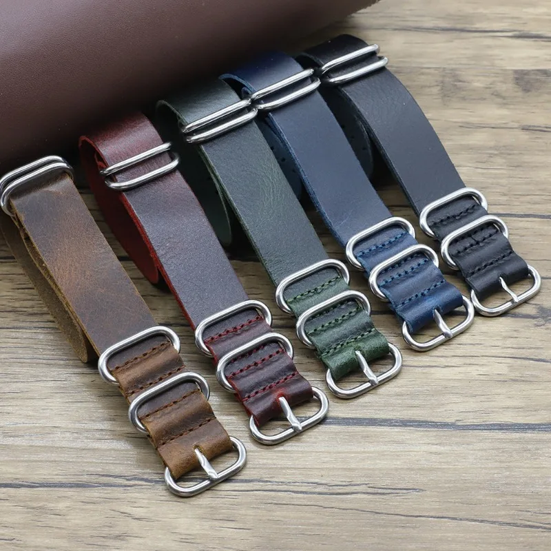 Vintage Genuine Leather Watch  - Nato Strap Nylon บทวิจารณ์และราคา