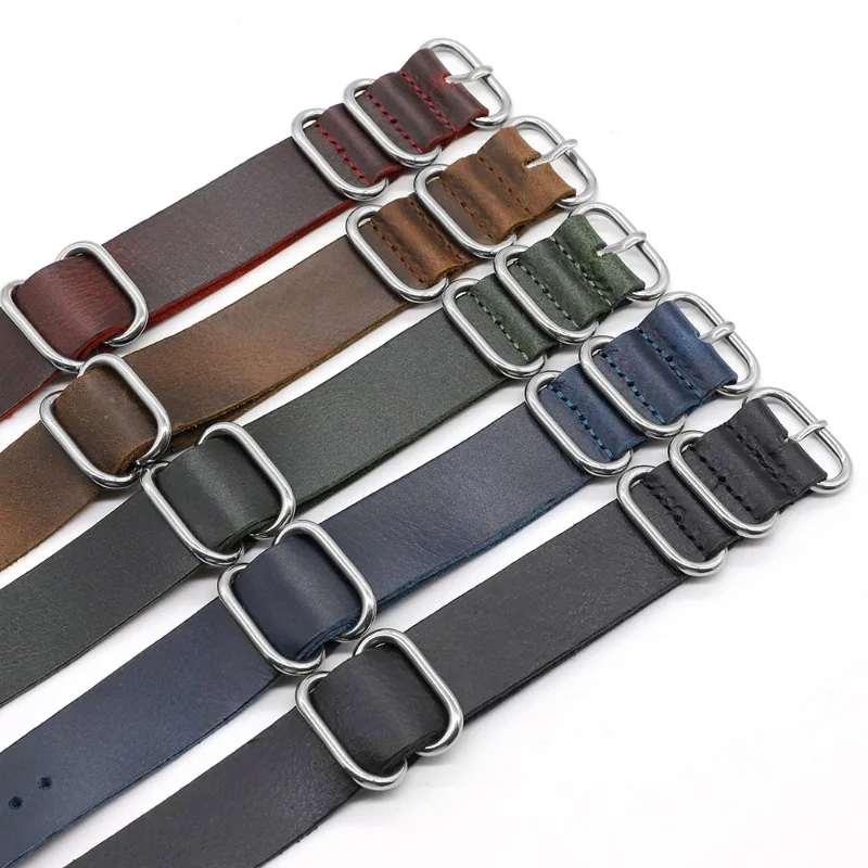 Vintage Genuine Leather Watch  - Nato Strap Nylon บทวิจารณ์และราคา