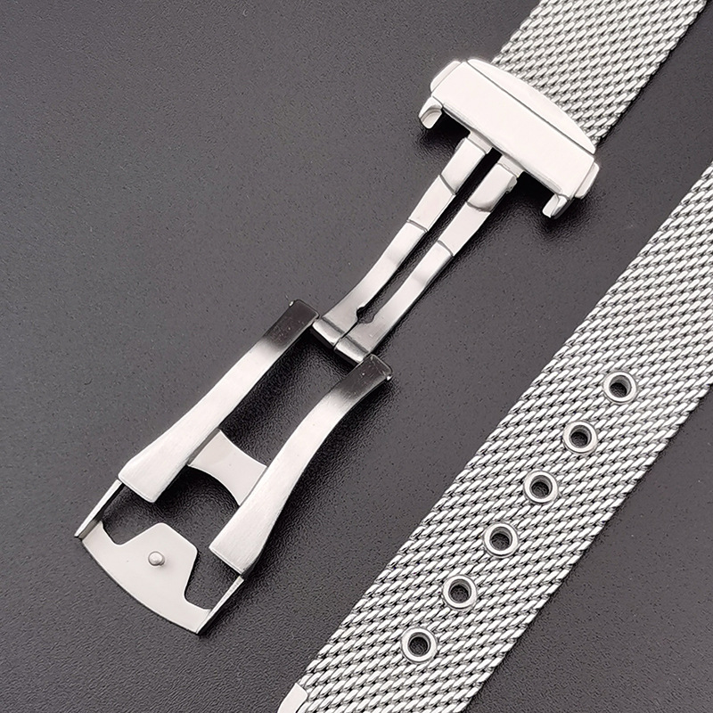 20mm 22mm solid Stainless Stee - Mesh Strap Metal บทวิจารณ์และราคา