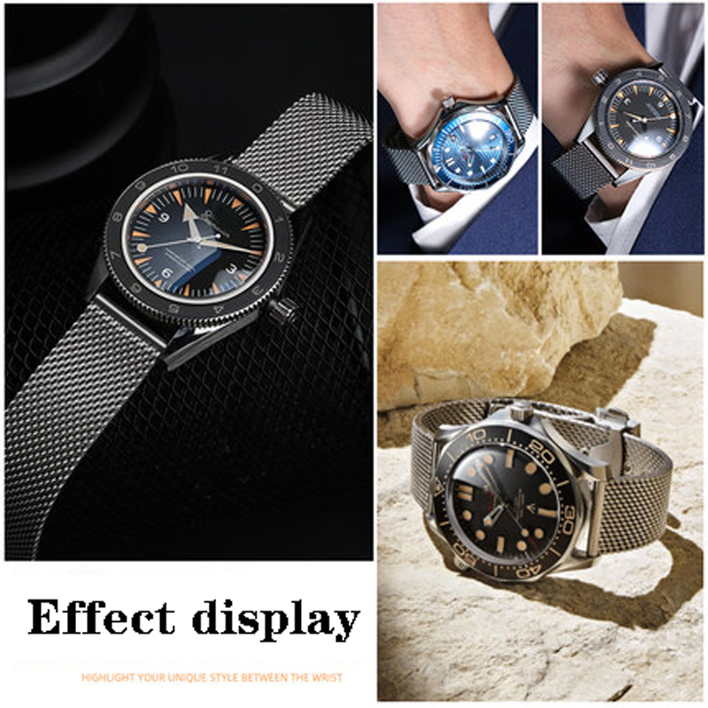 20mm 22mm solid Stainless Stee - Mesh Strap Metal บทวิจารณ์และราคา