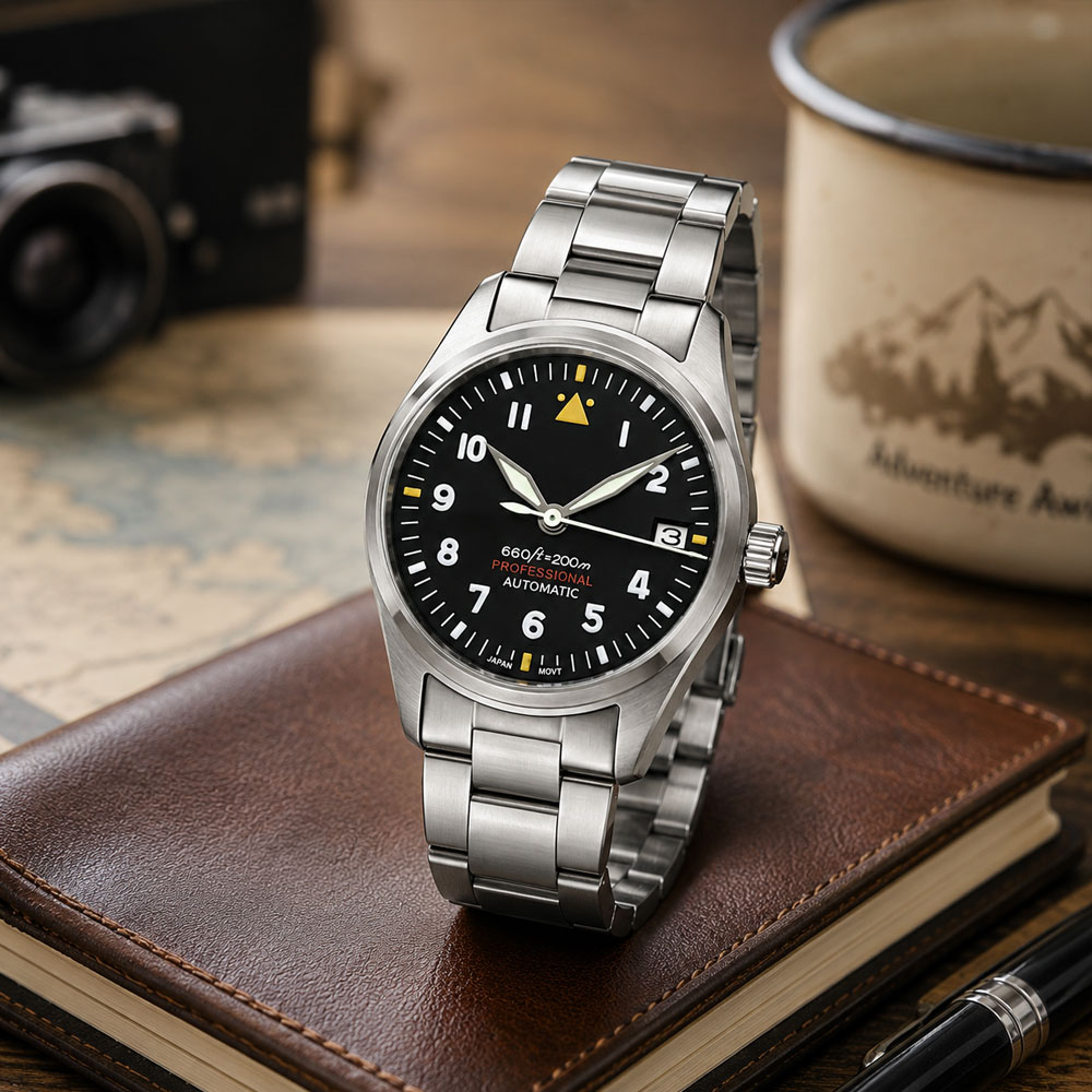 Custom LOGO 36mm 39mm Pilot Wa - Stainless Bracelet Diver บทวิจารณ์และราคา