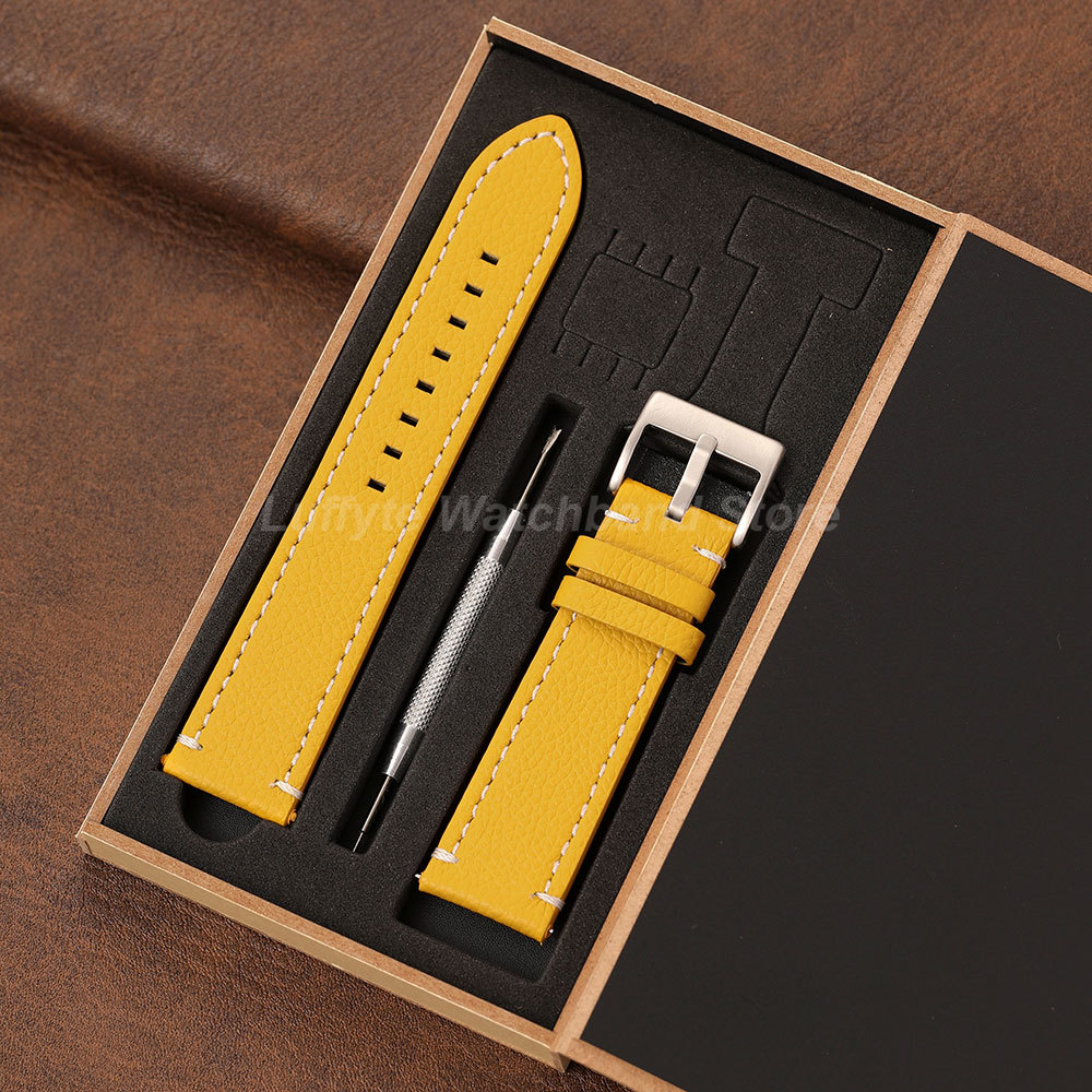 Double Sided Litchi Texture St - Leather Strap Quick Release บทวิจารณ์และราคา