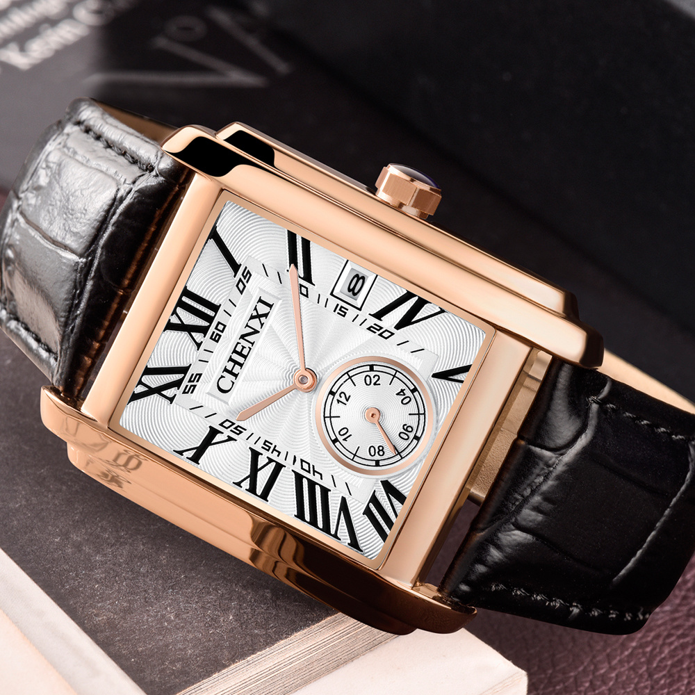 CHENXI 8216 Fashion Classic Sq - Leather Watch Band Men บทวิจารณ์และราคา