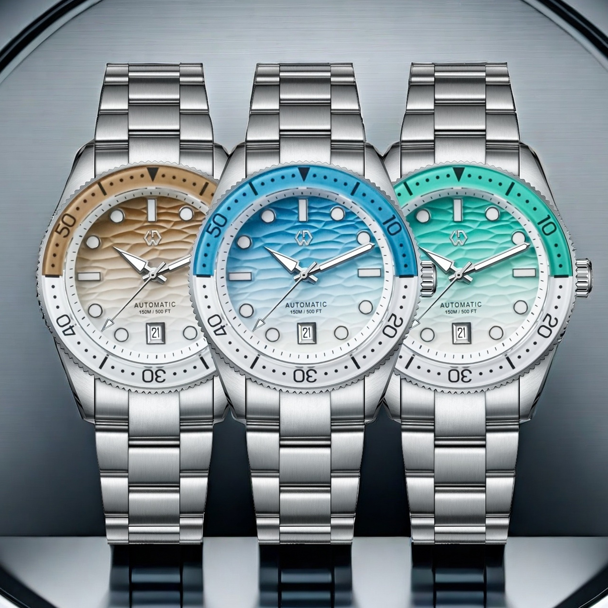 40mm Diver Watch Texture Men's - Rubber Strap Diver บทวิจารณ์และราคา