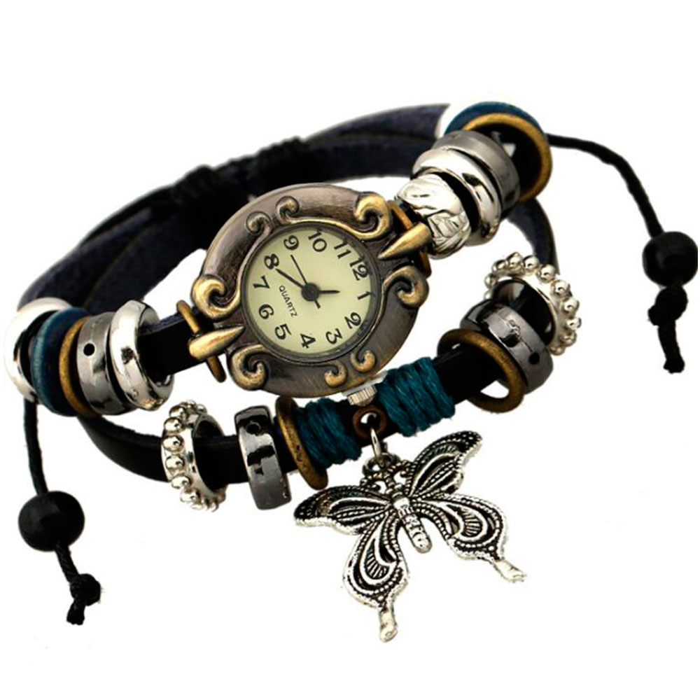 Handmade Butterfly Beads Brace - Leather Watch Band Men บทวิจารณ์และราคา