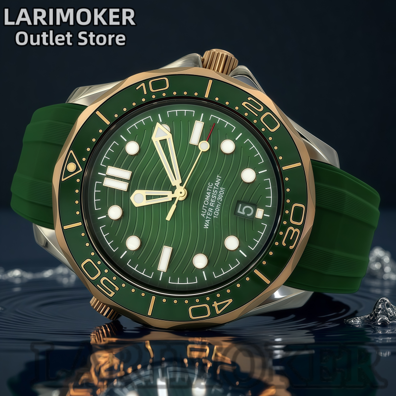 LARIMOKER 41mm Men's Luxury Au - Rubber Strap Diver บทวิจารณ์และราคา