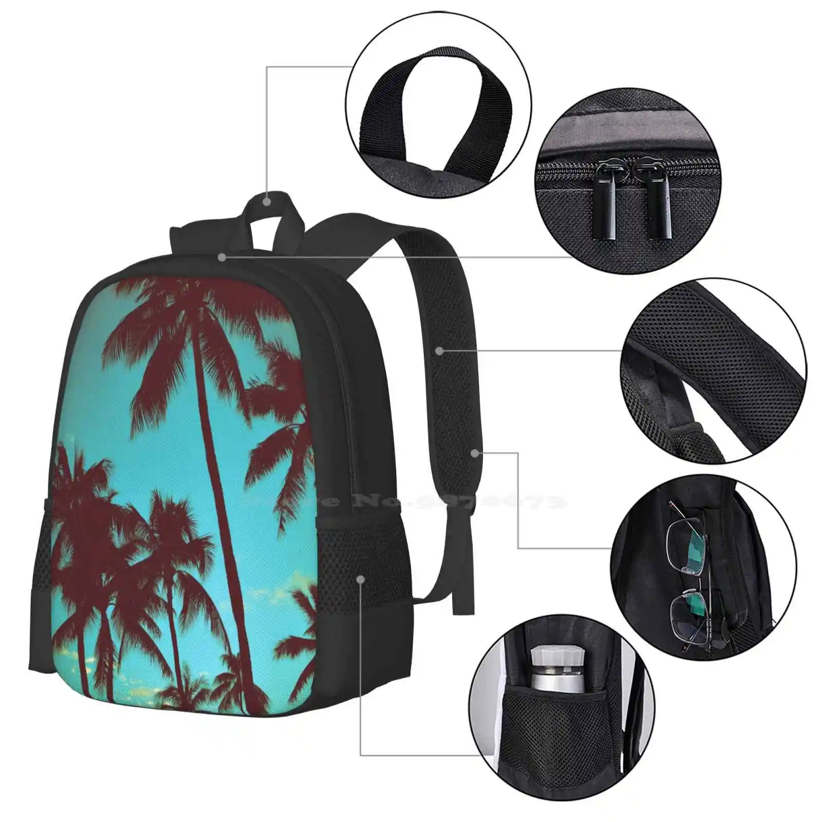 Vintage Tropical Palms Pattern - Tropic Strap Vintage บทวิจารณ์และราคา