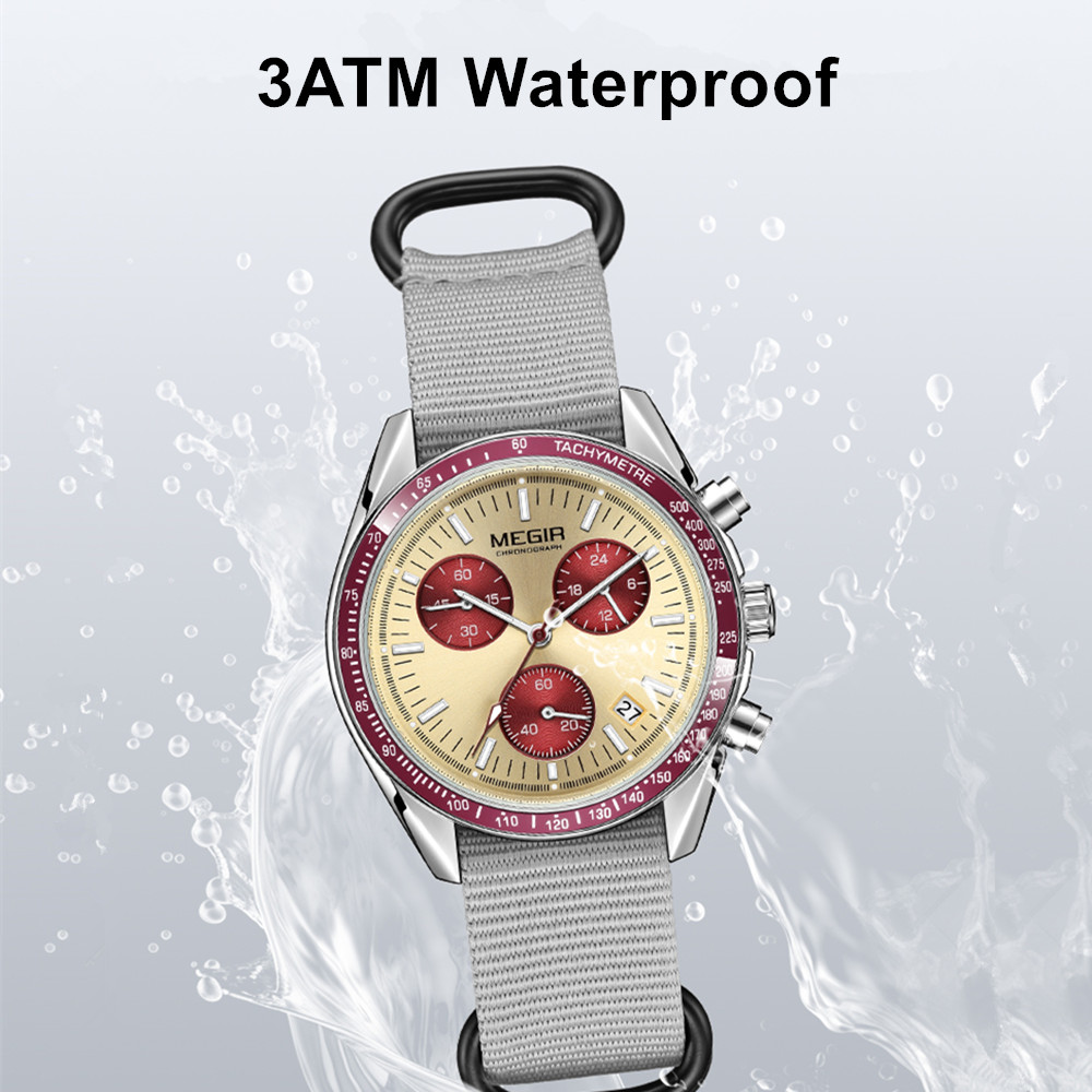 MEGIR Chronograph Canvas Strap - Canvas Strap Watch บทวิจารณ์และราคา